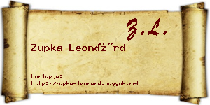 Zupka Leonárd névjegykártya