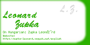 leonard zupka business card